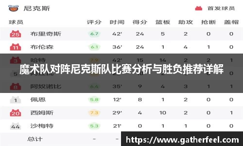 魔术队对阵尼克斯队比赛分析与胜负推荐详解